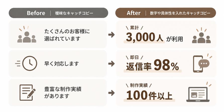 数字・実績の比較
